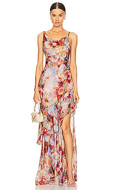 L'AGENCE Viola Gown in Multi Soft Cloud Floral from Revolve.com | Revolve Clothing (Global)