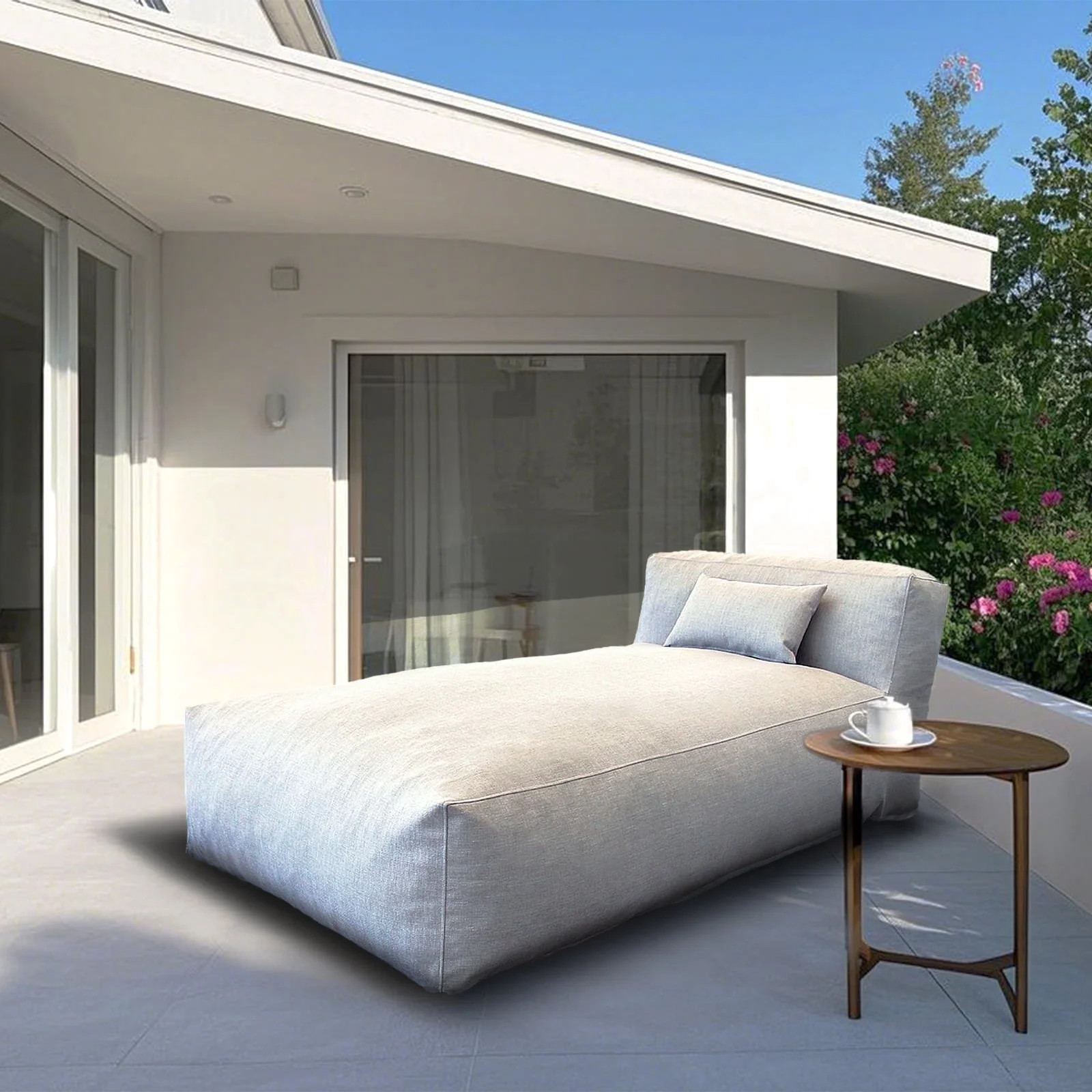 1.8M Outdoor Oflin Patio Chaise Lounger - Foam Filled Daybeds (Light Gray) | Walmart (US)