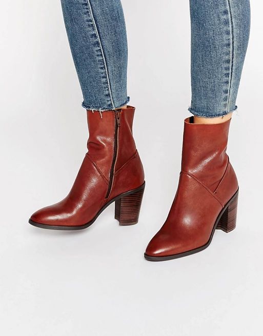 ALDO Fearien Leather Heeled Ankle Boots at asos.com | ASOS US