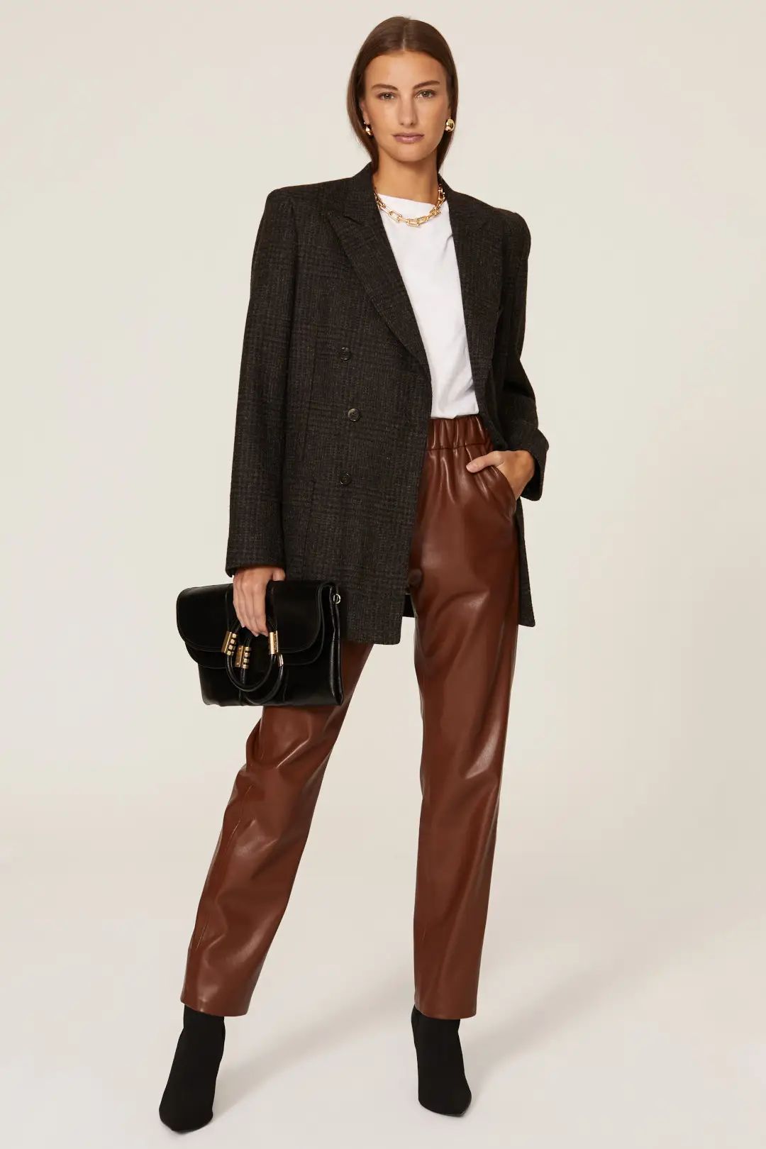 Anine Bing Colton Faux Leather Pants | Rent the Runway