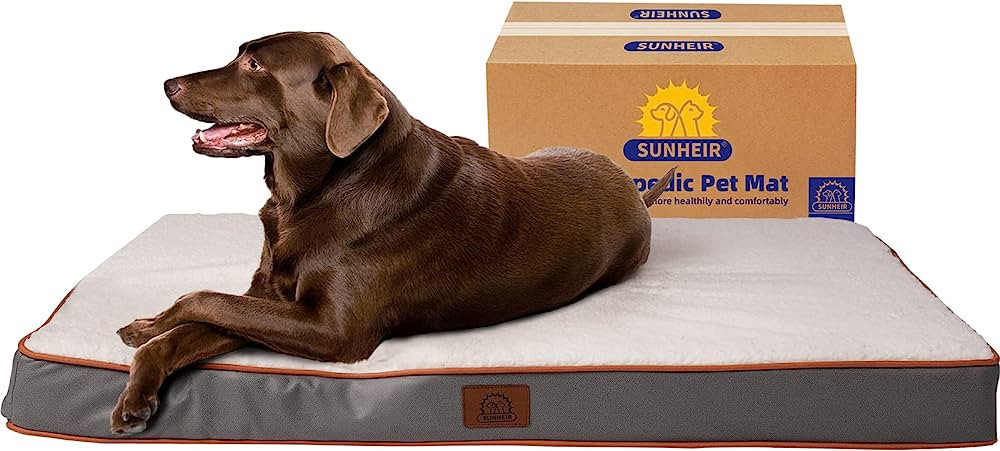 Sunheir Orthopedic Dog Bed for Large Dog - Memory Egg-Crate Foam with Removable Washable Cover - ... | Amazon (US)