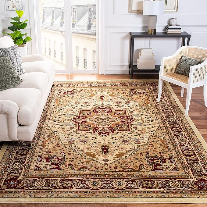 SAFAVIEH Lyndhurst Collection 8' x 10' Ivory/Red LNH330A Traditional Oriental Non-Shedding Living... | Amazon (US)
