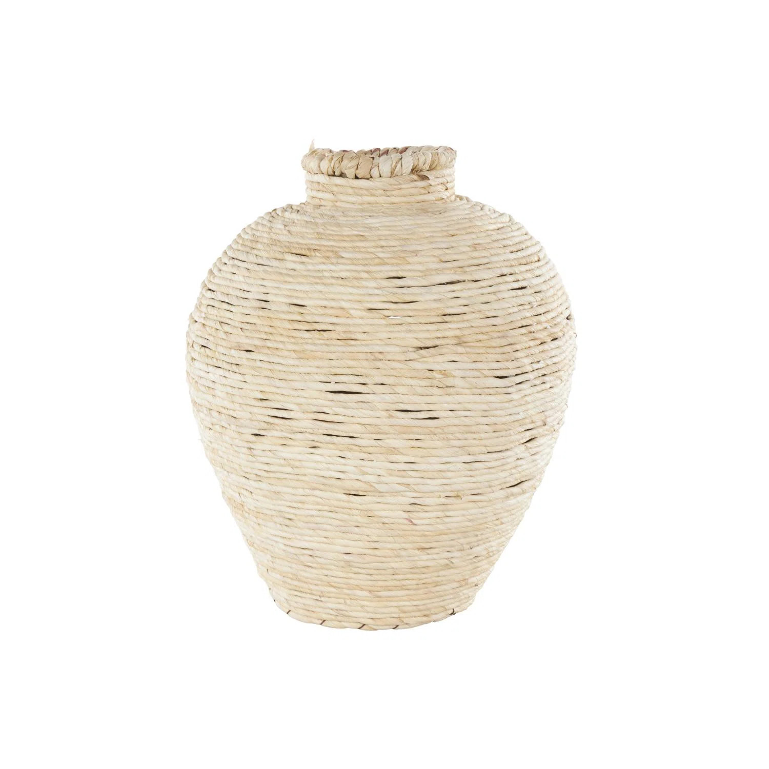 Beniamino Seagrass Handmade Wrapped Pot Cream Decorative Vase | Wayfair North America