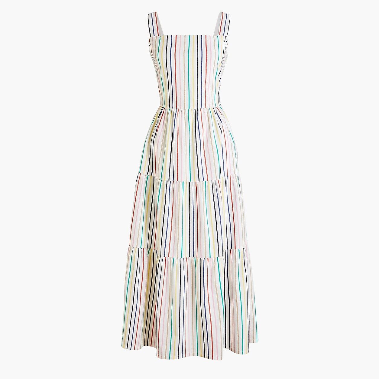 Petite tiered maxi dress in cotton poplin | J.Crew Factory