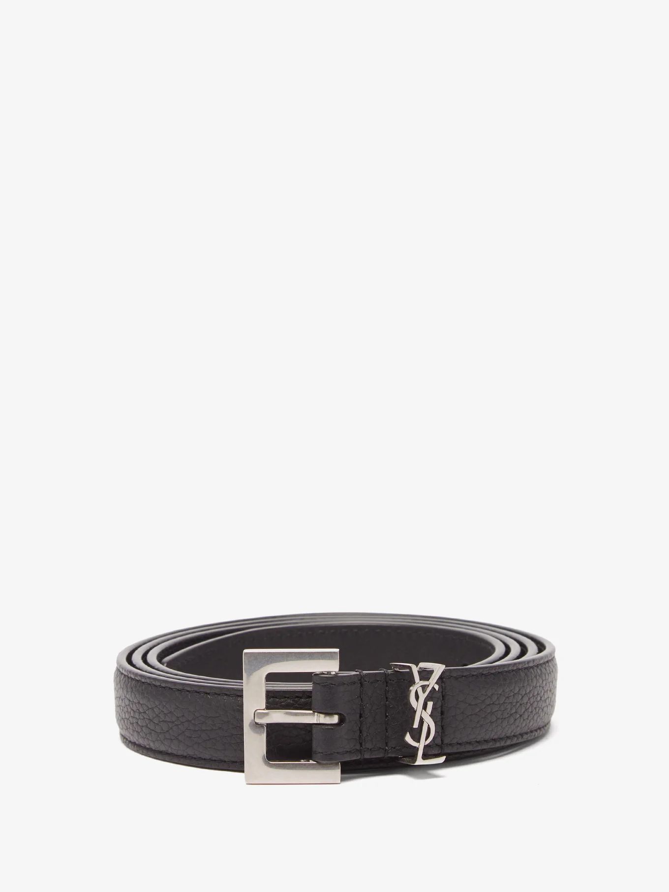 YSL-plaque grained-leather belt | Matches (UK)