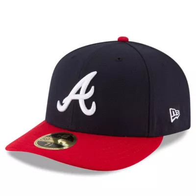 New Era Men's MLB Navy/Red Atlanta Braves Home Authentic Collection On-Field Low 59FIFTY Fitted Hat, Navy Blue, 7 1/2 | Belk