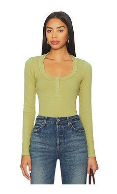 Free People Wide Awake Layering Top in Mosstone from Revolve.com | Revolve Clothing (Global)