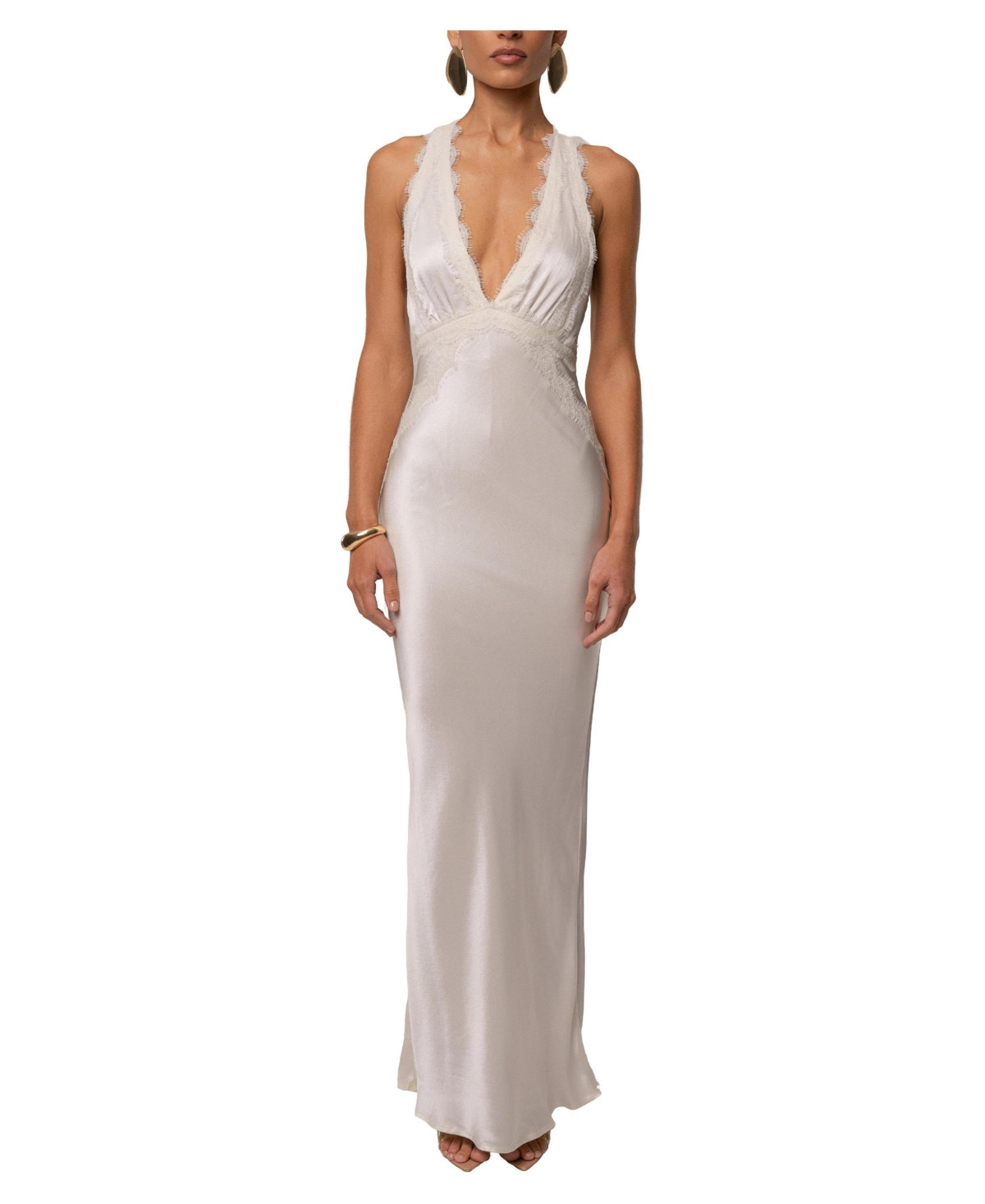 Jluxlabel Women's Satin Evenings Maxi Dress - Ivory | Macy's