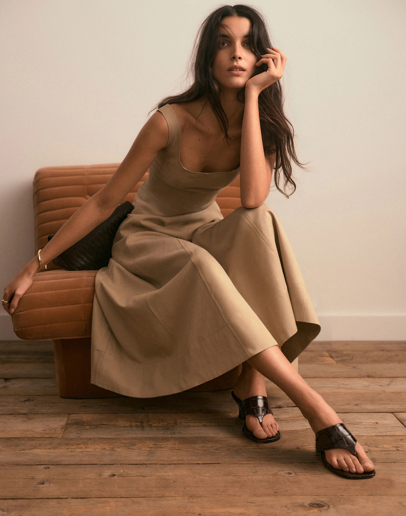 Seamed Squareneck Midi Dress | Madewell | Madewell