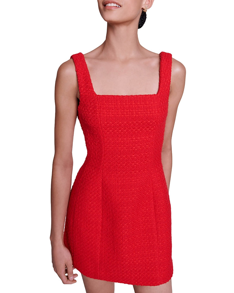 Maje Ribala Tweed Square Neck Mini Dress | Bloomingdale's (US)