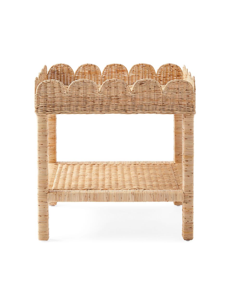 Scallop Rattan Side Table | Serena and Lily