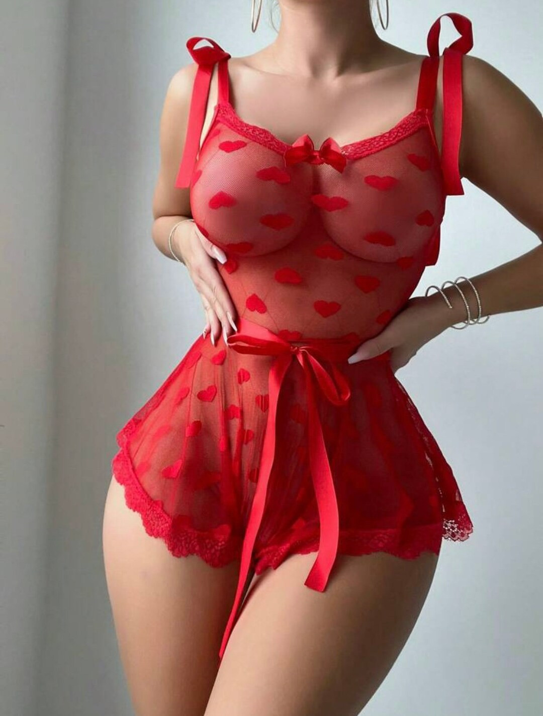 Red Heart Lingerie - Etsy | Etsy (US)