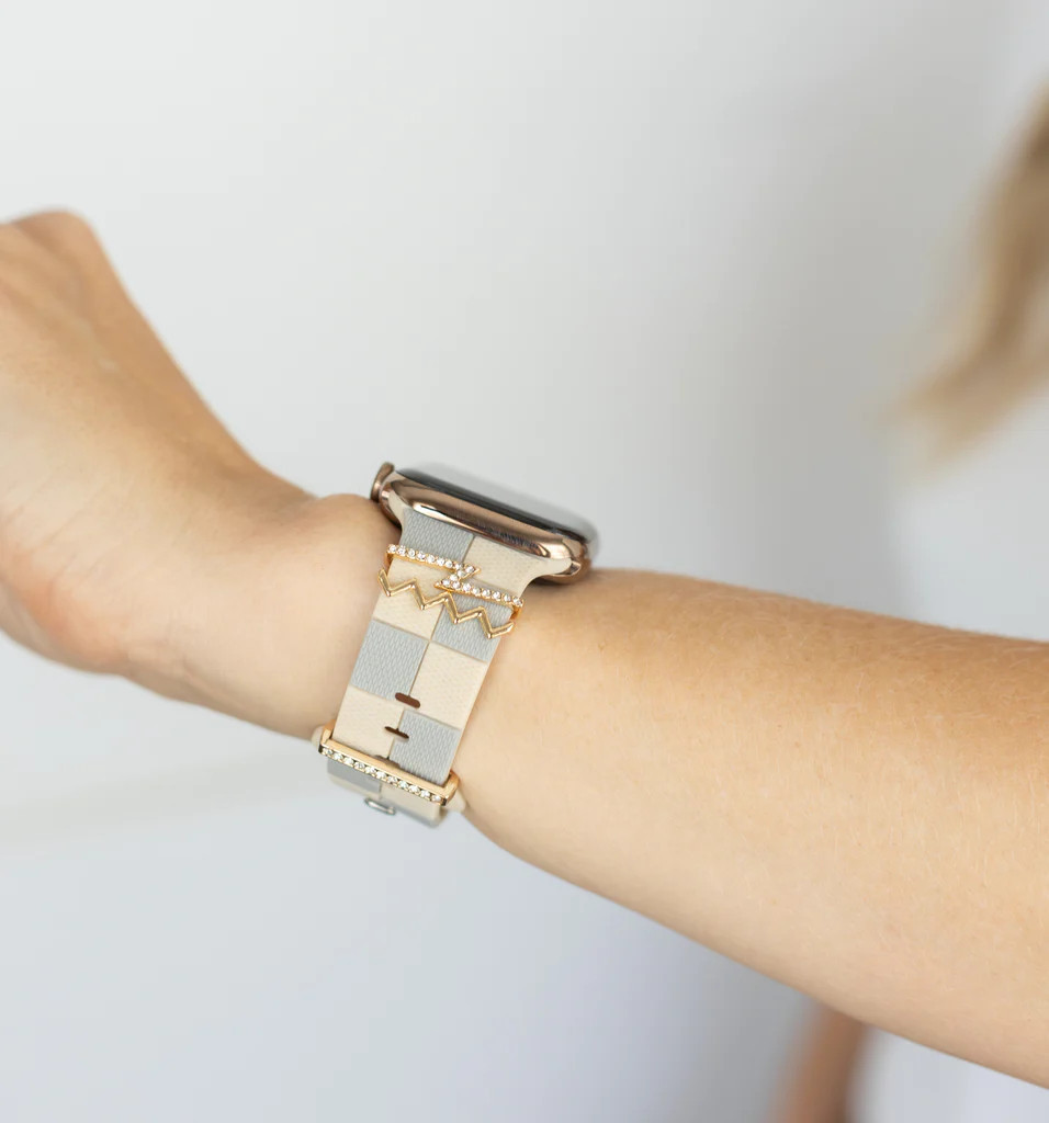 Downtown Ivory Gray Apple Watch Band | StrawberryAvocados