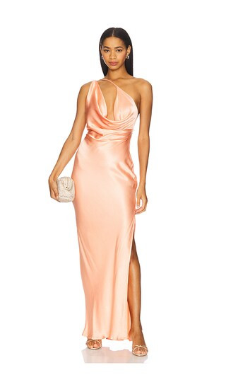 x REVOLVE Johanna Cowl Neck Maxi in Coral | Revolve Clothing (Global)