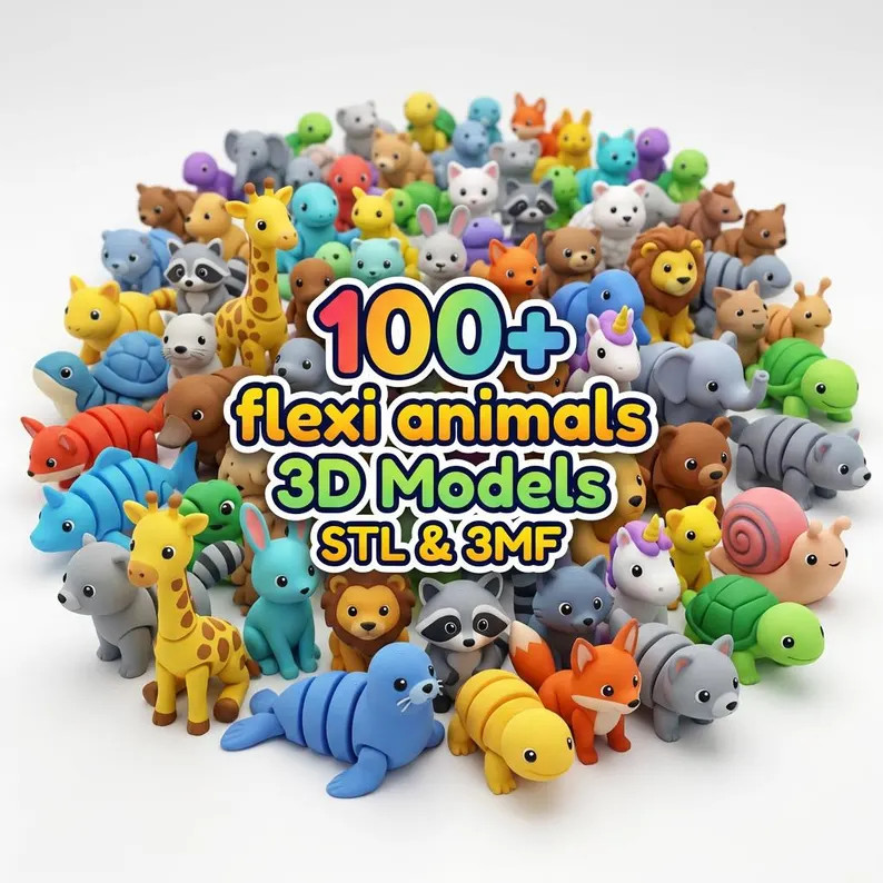 100+ Flexi Animals STL Bundle | Articulated Animal 3D Print Files | Flexible Toys | Easy Print | ... | Etsy (Global)