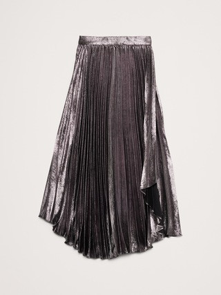 Pleated Asymmetrical Midi Skirt | Banana Republic (US)