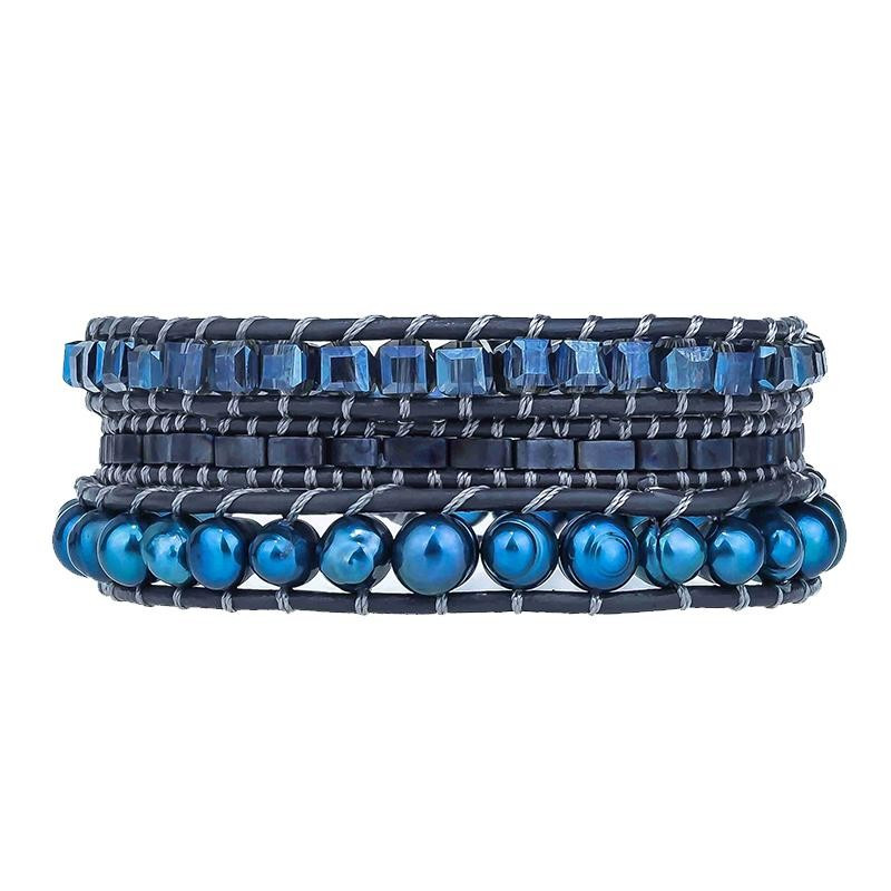 Blue Freshwater Pearls on Gray | Victoria Emerson