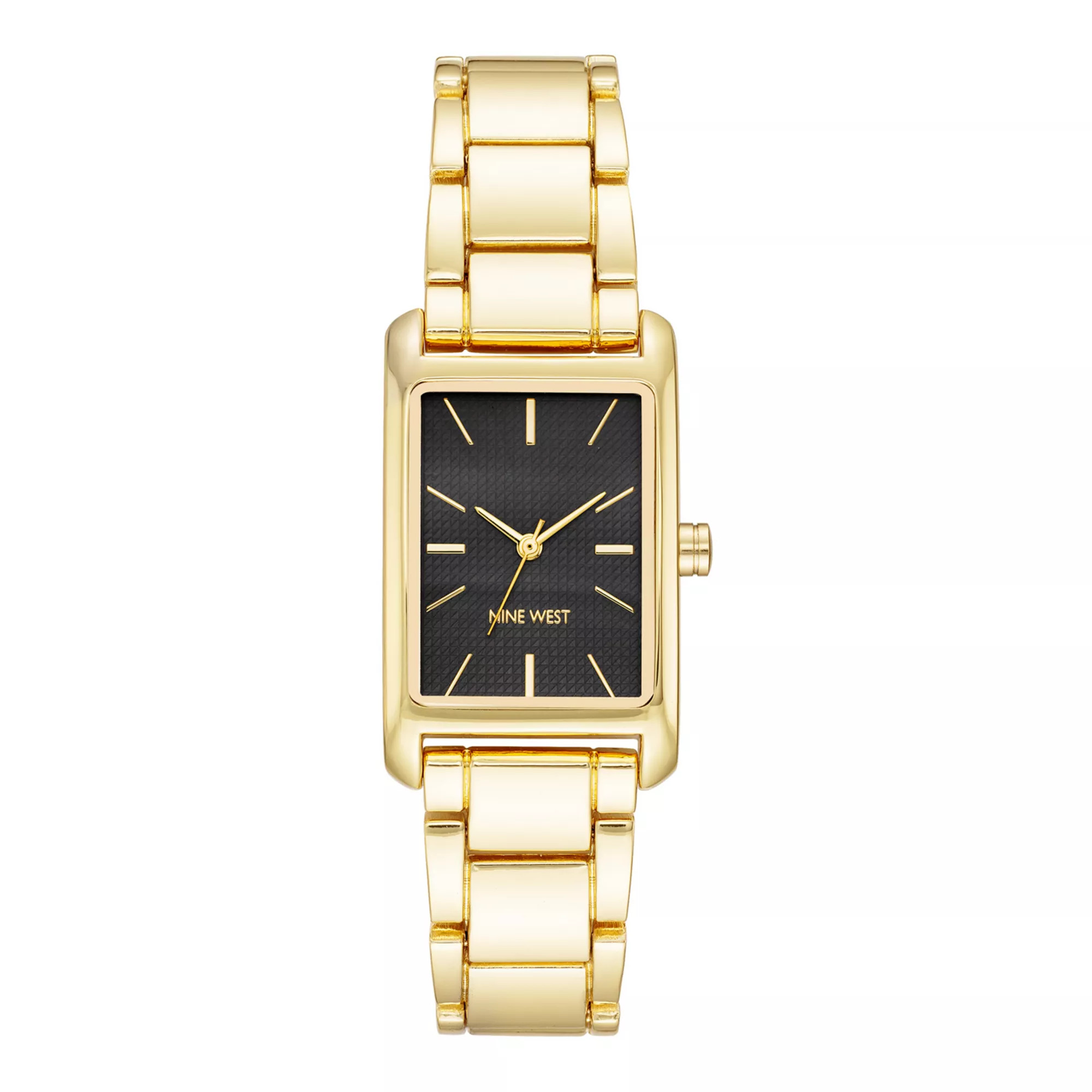 Nine West Women's Gold Tone Rectangle Case Watch | Kohl's