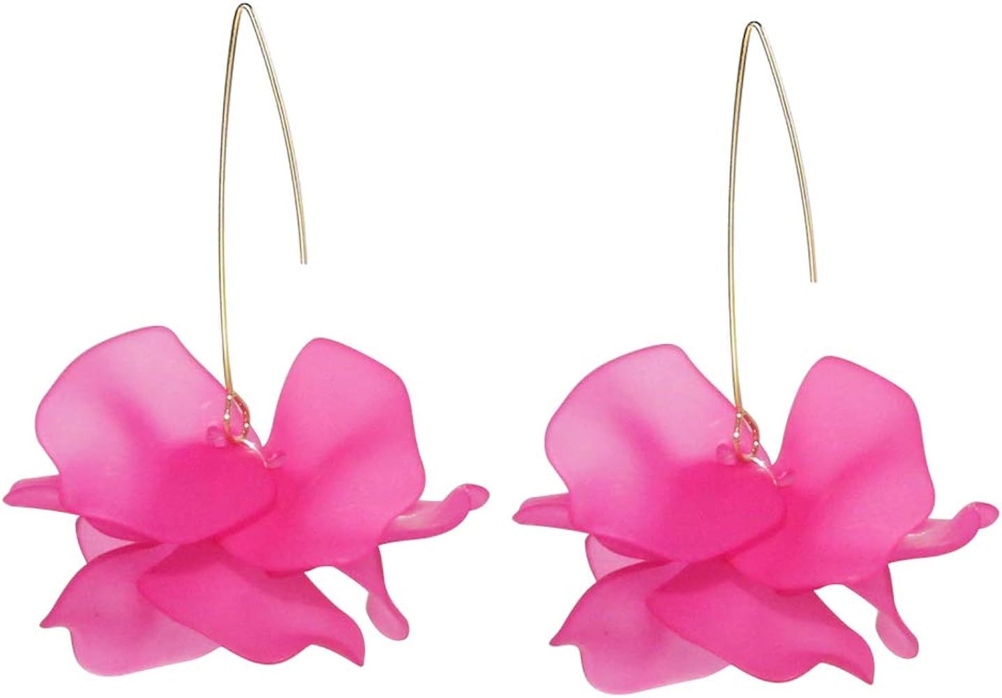 Colorful Flower Hoop Earrings, Floral Petal Drop Dangle Statement Earrings for Women KELMALL COLL... | Amazon (US)