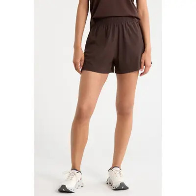 Zella Atlas High Waist Daily Shorts in Yellow Flan at Nordstrom, Size Medium | Nordstrom