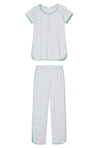 Pima Maternity Short-Long Set in Celadon | Lake Pajamas