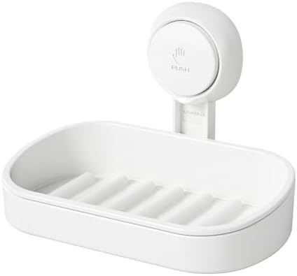 LEVERLOC Soap Dish Holder for Shower Suction Cup Wall Mounted Self Draining NO-Drilling Removable... | Amazon (US)