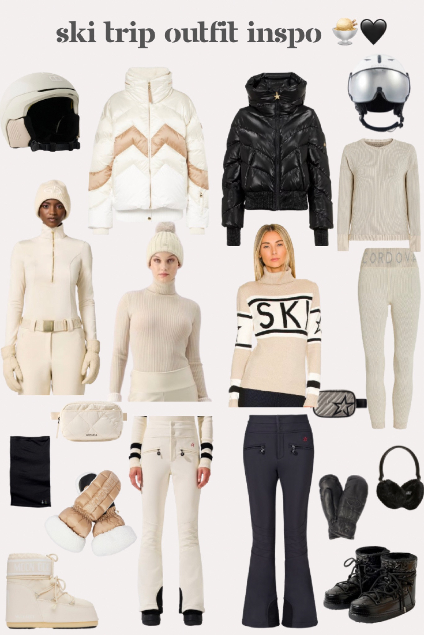 Ski trip packing inspo 🍨🖤 #ltkski #skitrip #skipacking