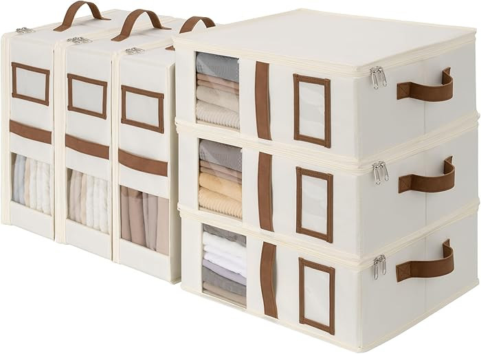 StorageWorks 6-Pack Bed Sheet Organizers and Storage, Foldable Bedsheet Holder for Linen Closet, ... | Amazon (US)