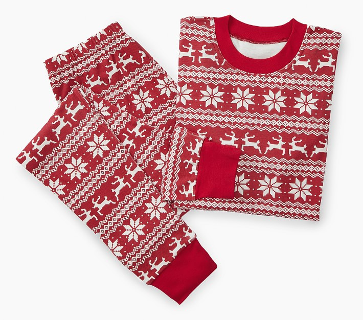Classic Fair Isle Organic Family Pajama Collection | Pottery Barn Kids