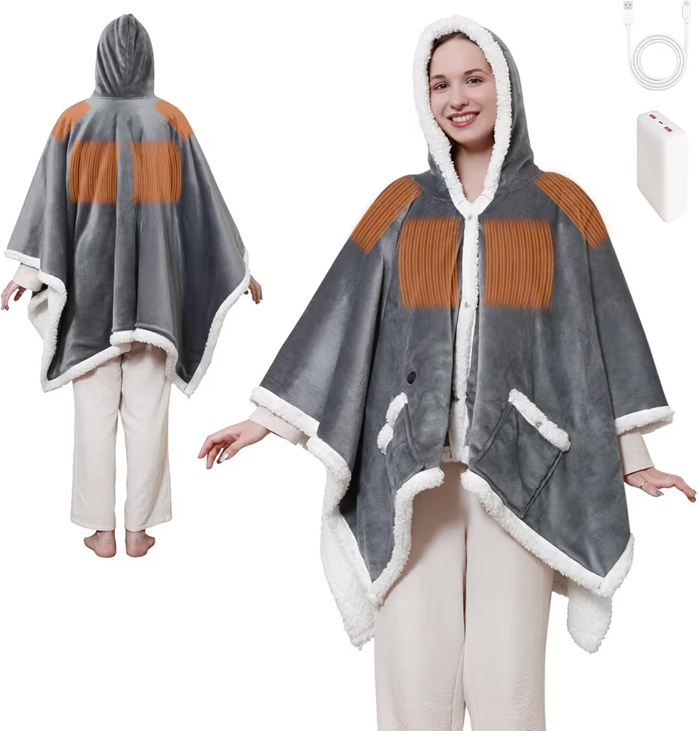 Sealy Heated Throw Blanket Wearable Battery Operated, Cordless Portable Electric Blanket Wrap Pon... | Amazon (US)