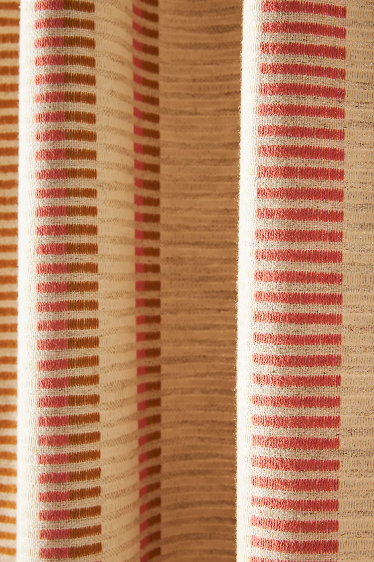 Pieced Stripe Cotton Blend Woven Curtain | Anthropologie (US)