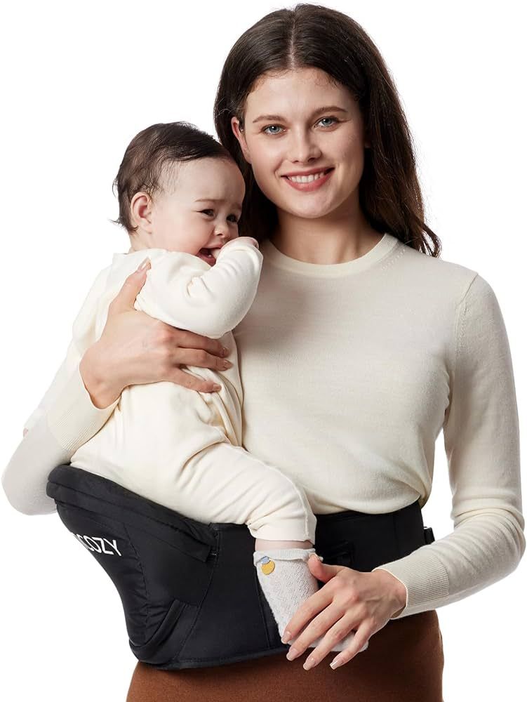 Momcozy Hip Seat Baby Carrier - Adjustable Waistband with Original 3D Belly Protector, Ergonomic ... | Amazon (US)