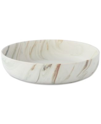 Lorren Home Trends Matte Marble Pattern Serving Bowl, 96-oz. - Beige | Macy's