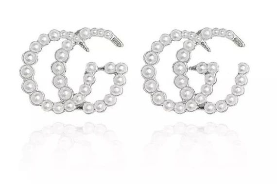 G Alphabet Medium Pear Stud Earrings | Etsy (US)