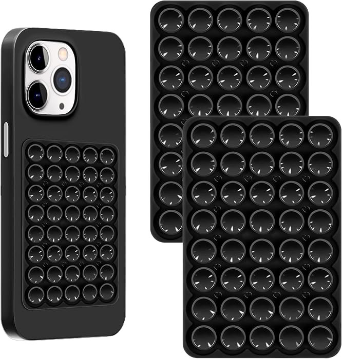 Silicone Sticky Phone Grip, Adhesive Suction Cup Phone Case Mount, Phone Grip with Strong Suction... | Amazon (US)