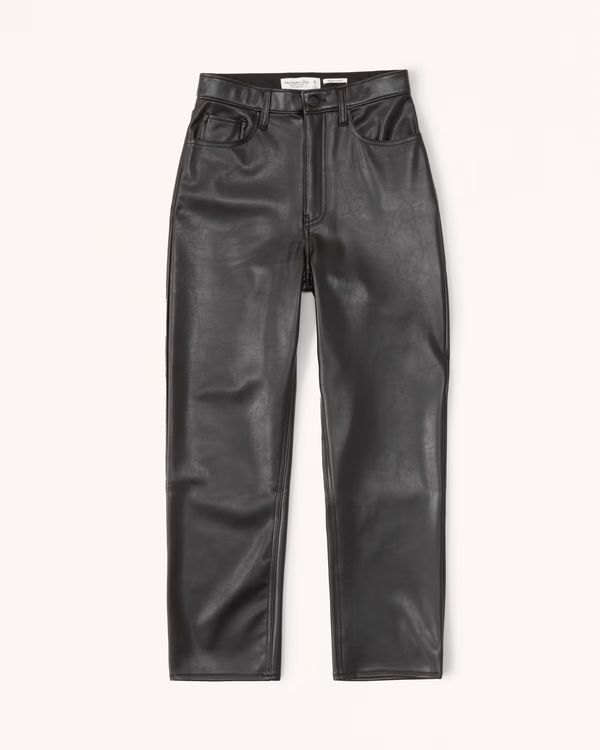 Vegan Leather Ankle Straight Pant | Abercrombie & Fitch (US)