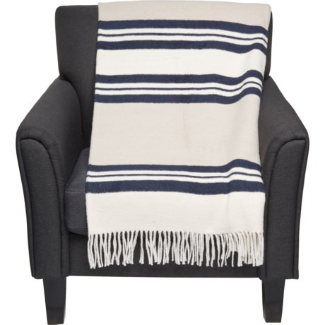 Roca Home Made in Portugal Dennis Throw Blanket - 50x67”, Navy-Beige | Sierra