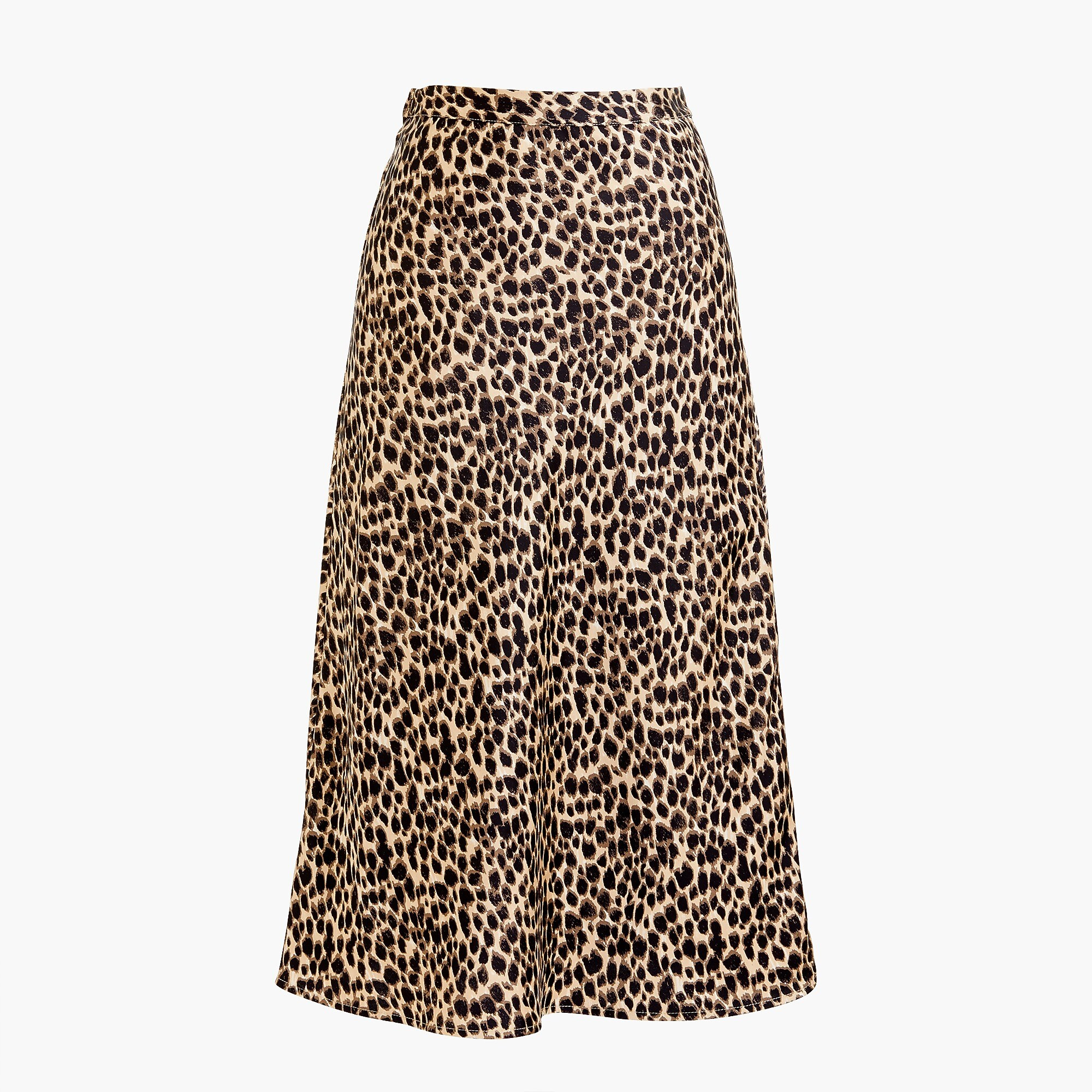 Pull-on leopard  bias midi skirt | J.Crew Factory