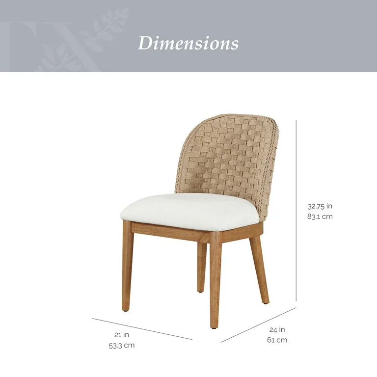 My Texas House Saylor Farmhouse Dining Chair Set, Natural Wood, Set of 2 | Walmart (US)