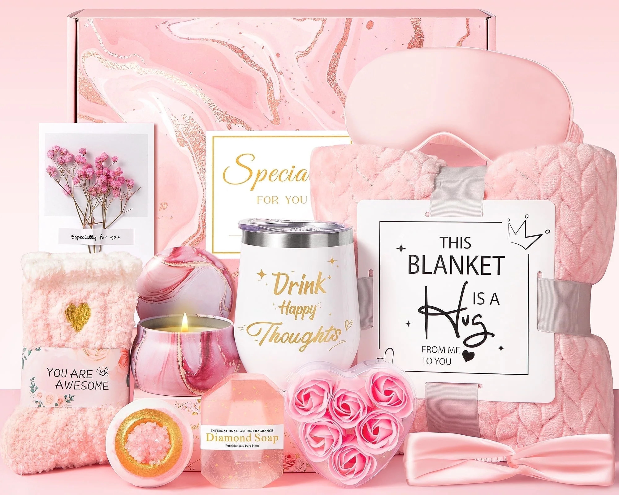 Gift Set for Women, Gift Baskets for Women, 11 Pcs Rose Spa Basket Set Mother's Day Gift, Birthda... | Walmart (US)