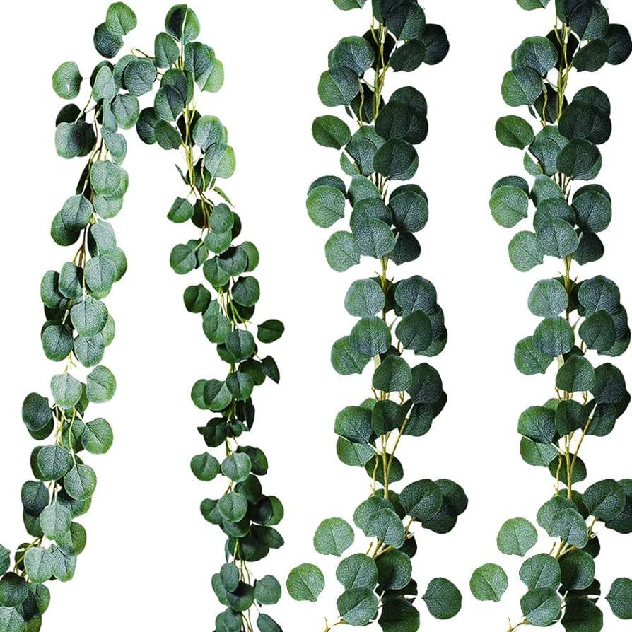 3 Pack 6.5 Feet Artificial Eucalyptus Leaves Garland Artificial Vines Faux Silver Dollar Greenery... | Amazon (CA)