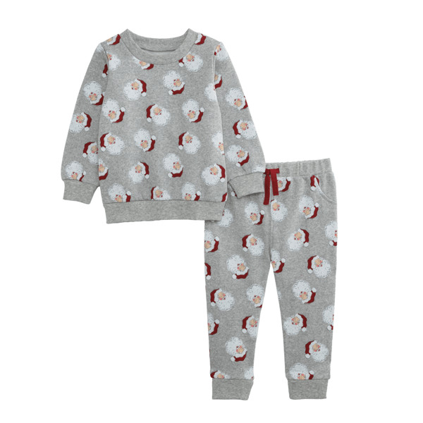 Grey Santa Toddler Jogger Set | Mud Pie