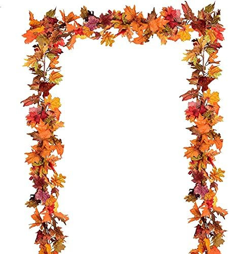 Artiflr 3 Pack Fall Maple Leaf Garland Artificial Maple Garland, Autumn Hanging Fall Leave Vines for | Amazon (US)