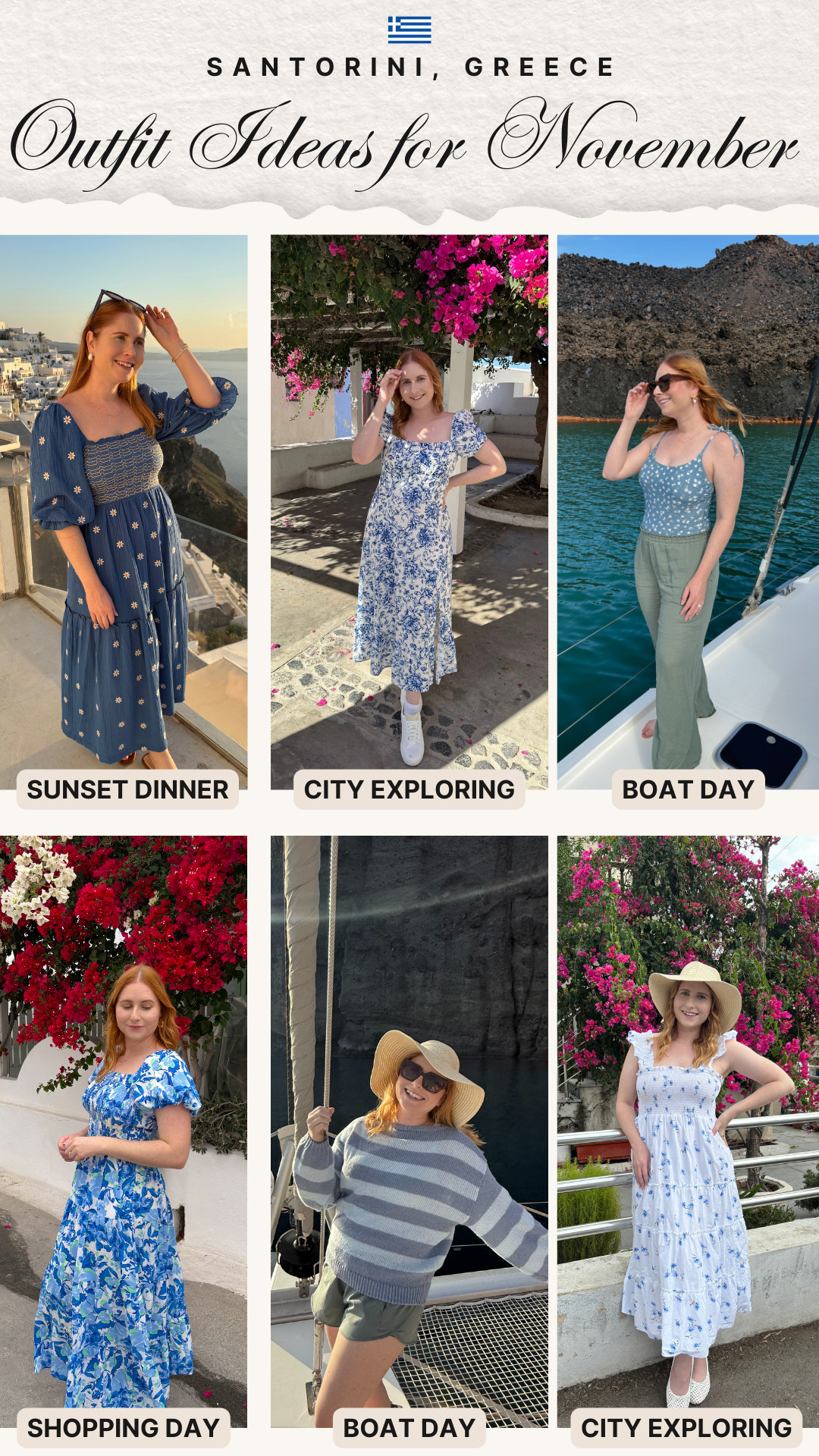 Outfits worn for a trip to Santorini, Greece 

 #LTKSeasonal #LTKMidsize #LTKTravel