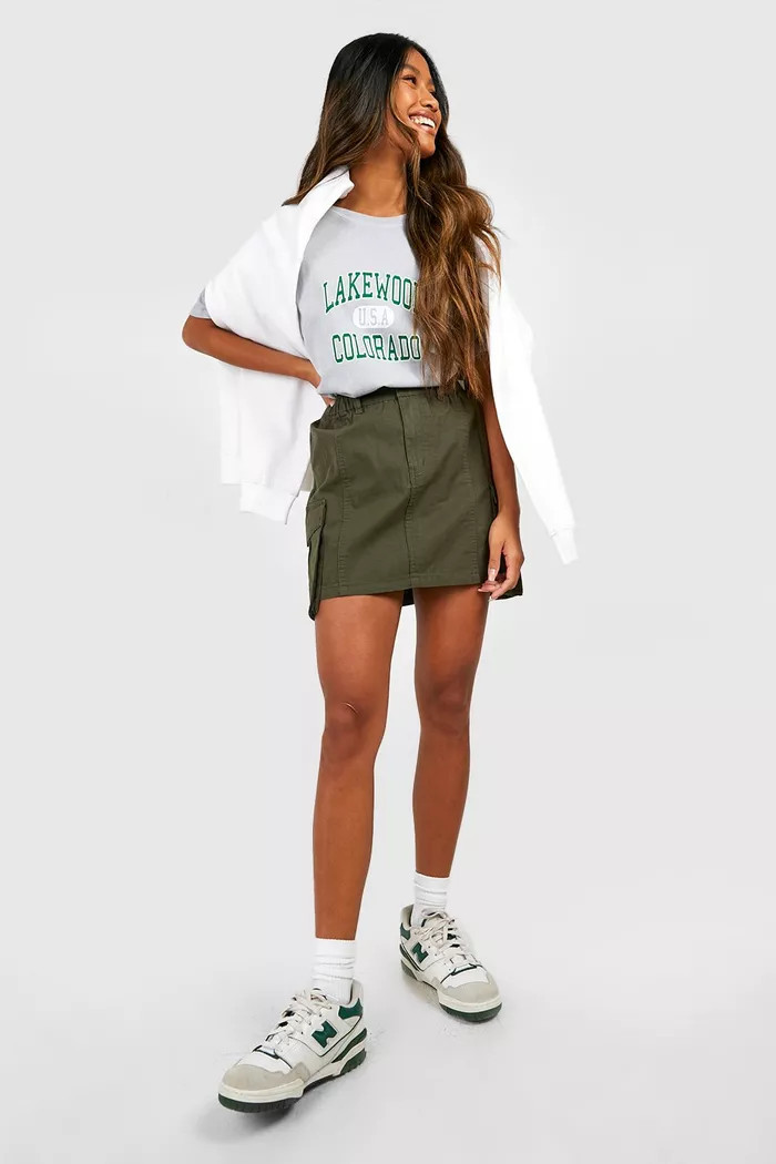 Elasticated Waist Micro Mini Cargo Skirt | boohoo (US & Canada)