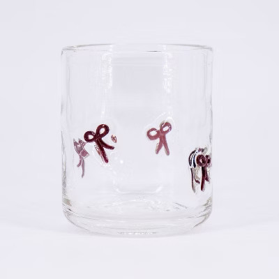 Madison Home 16 fl oz Icon Glass Berry Maroon Bows | Target