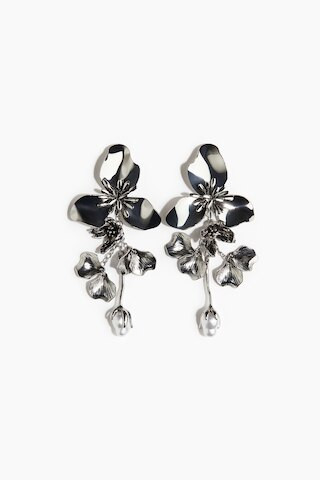 H & M - Flower dangle earrings - Silver | H&M (UK, MY, IN, SG, PH, TW, HK)