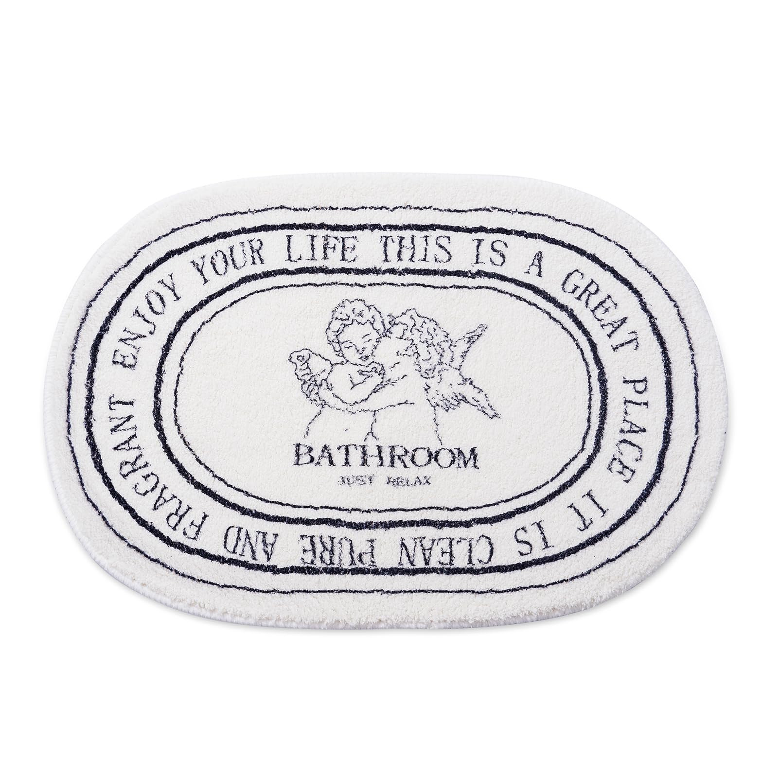 Black White Bathroom Rugs 20x32inch Soft Absorbent Aesthetic Cute Bath Mat for Bathroom Floor, Ma... | Amazon (US)