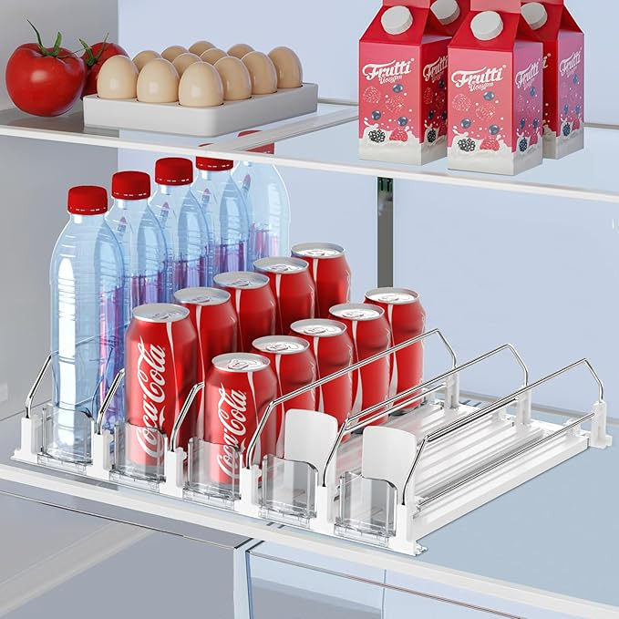 Drink Organizer for Fridge,Self Pushing Fridge Drink Organizer,Automatic Drink Dispenser for Frid... | Amazon (US)