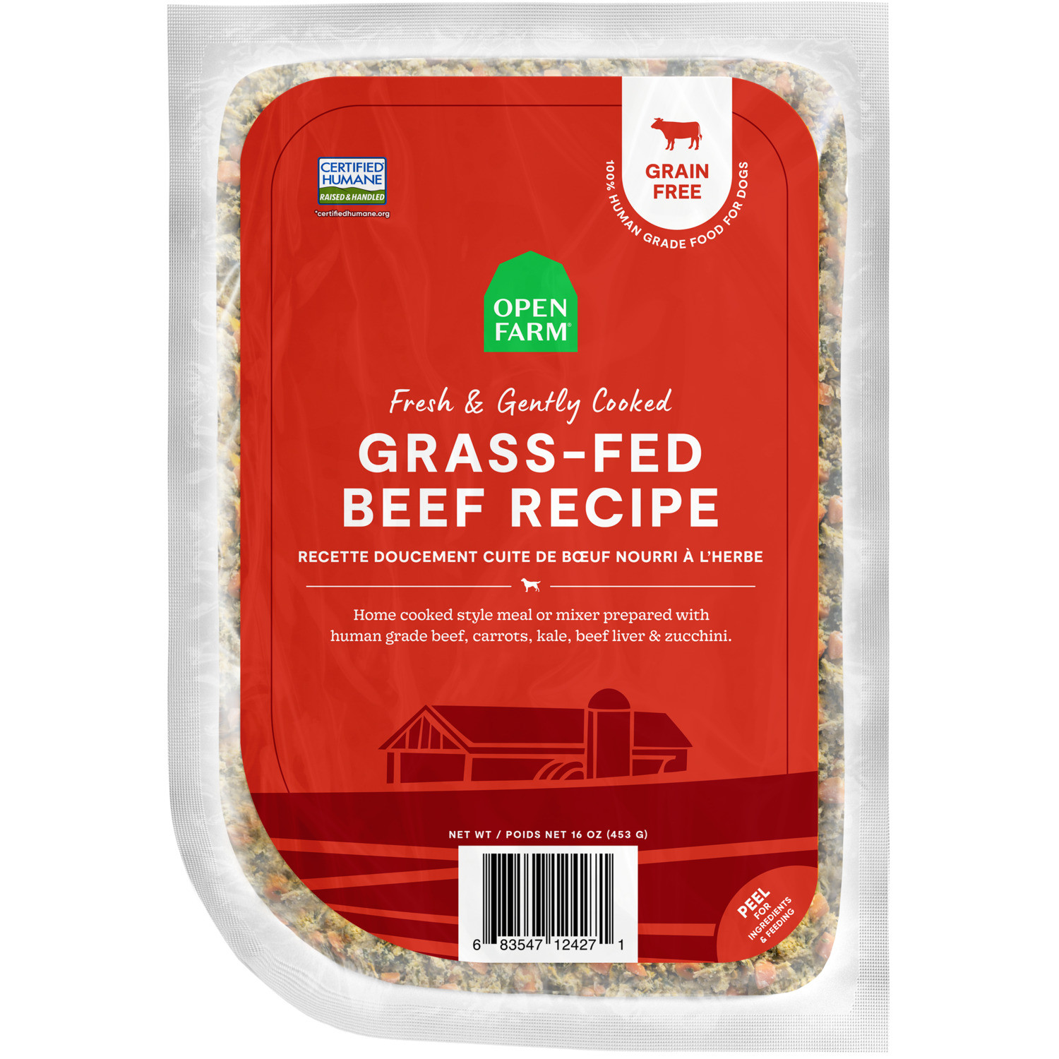 Open Farm Gently Cooked Grain-Free Grass-Fed Beef Recipe Frozen Dog Food, 96Oz | Pet Supermarket | Pet Supermarket